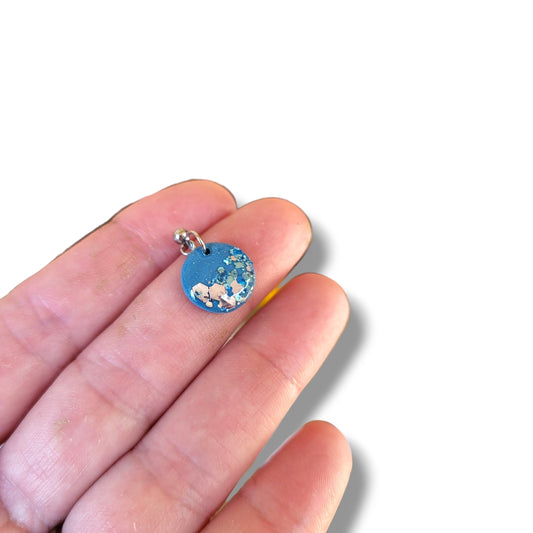 Blue Shimmer Dainty Dangle Earrings with Silver posts