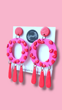 Load image into Gallery viewer, &#39;Emma&#39; Red &amp; Pink Dangle Earrings - Dúil

