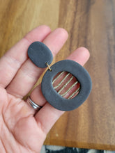 Load image into Gallery viewer, Grey &amp; gold statement dangle earrings - Dúil
