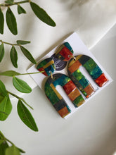 Load image into Gallery viewer, Dúil &quot;Building with Colour&quot; arch dangling earrings - Dúil
