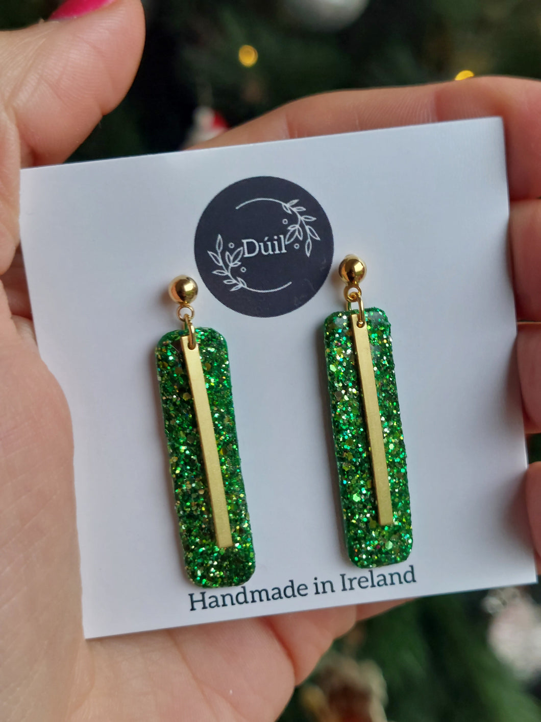 Dúil Green Sparkle earrings - Dúil