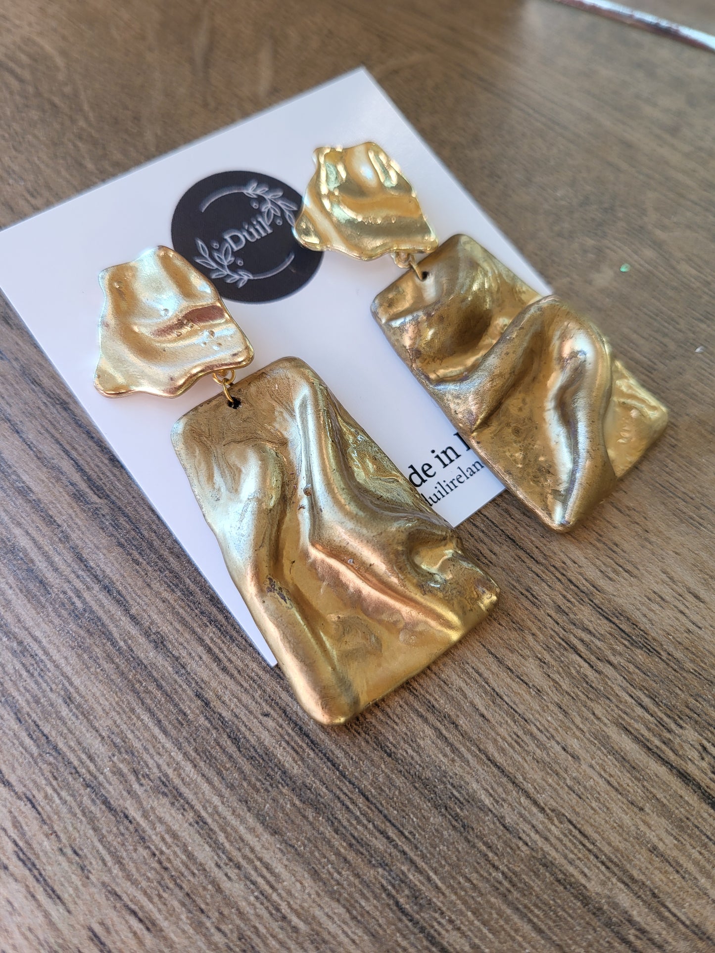 Draped Gold Statement Earrings