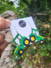 Load image into Gallery viewer, Green Tractor Earrings - Dúil

