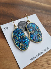 Load image into Gallery viewer, Blue glitter face earrings - Dúil
