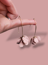 Load image into Gallery viewer, Dusty Pink petal dangle drop earrings - Dúil
