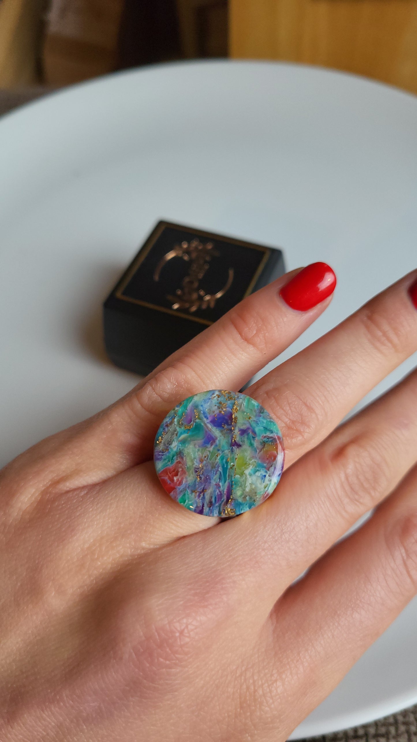 1 Colour burst adjustable statement ring | Dúil Jewellery - Dúil