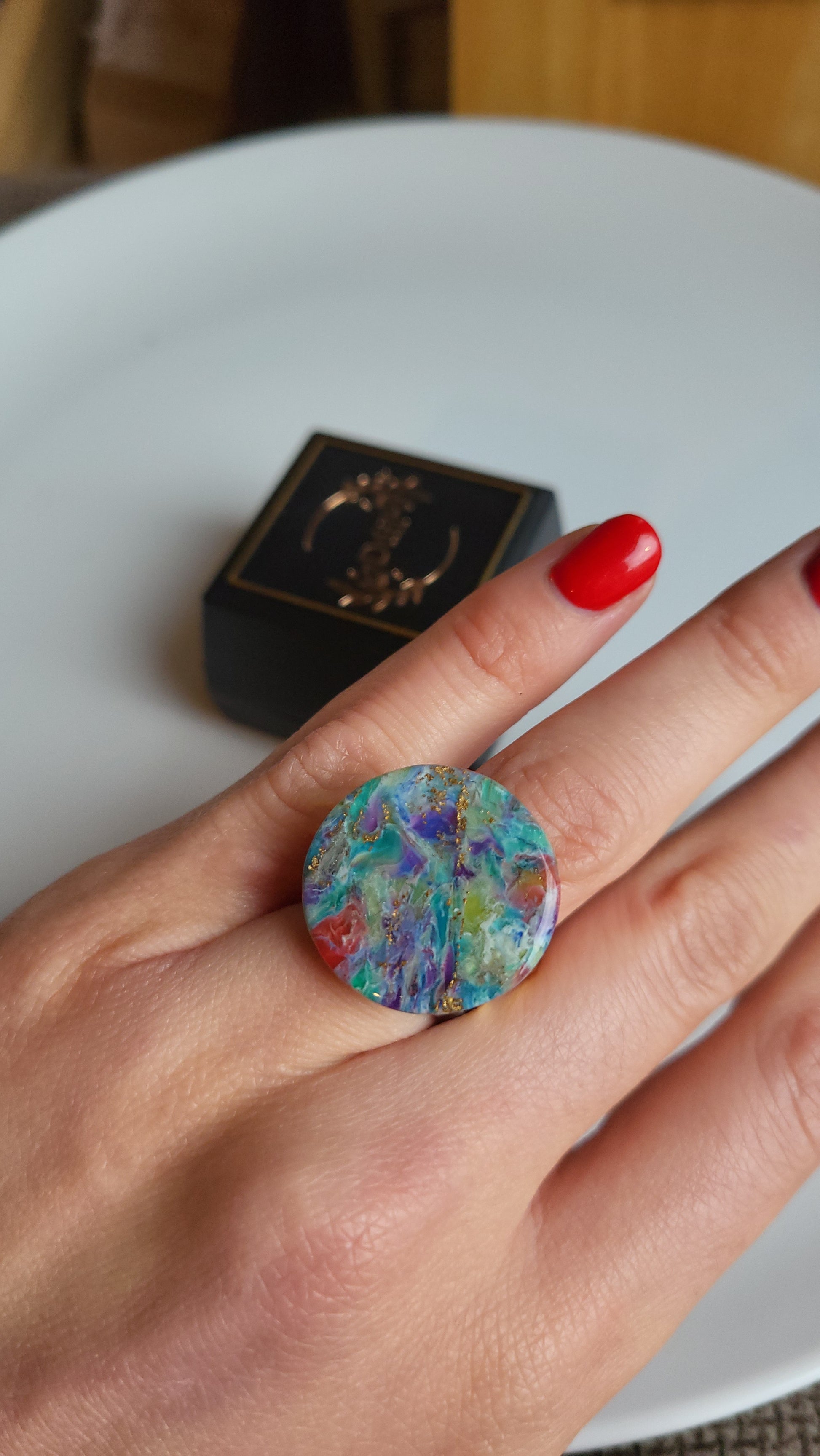 1 Colour burst adjustable statement ring | Dúil Jewellery - Dúil