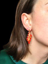Load image into Gallery viewer, Ariel Red Dangle Earrings - Dúil
