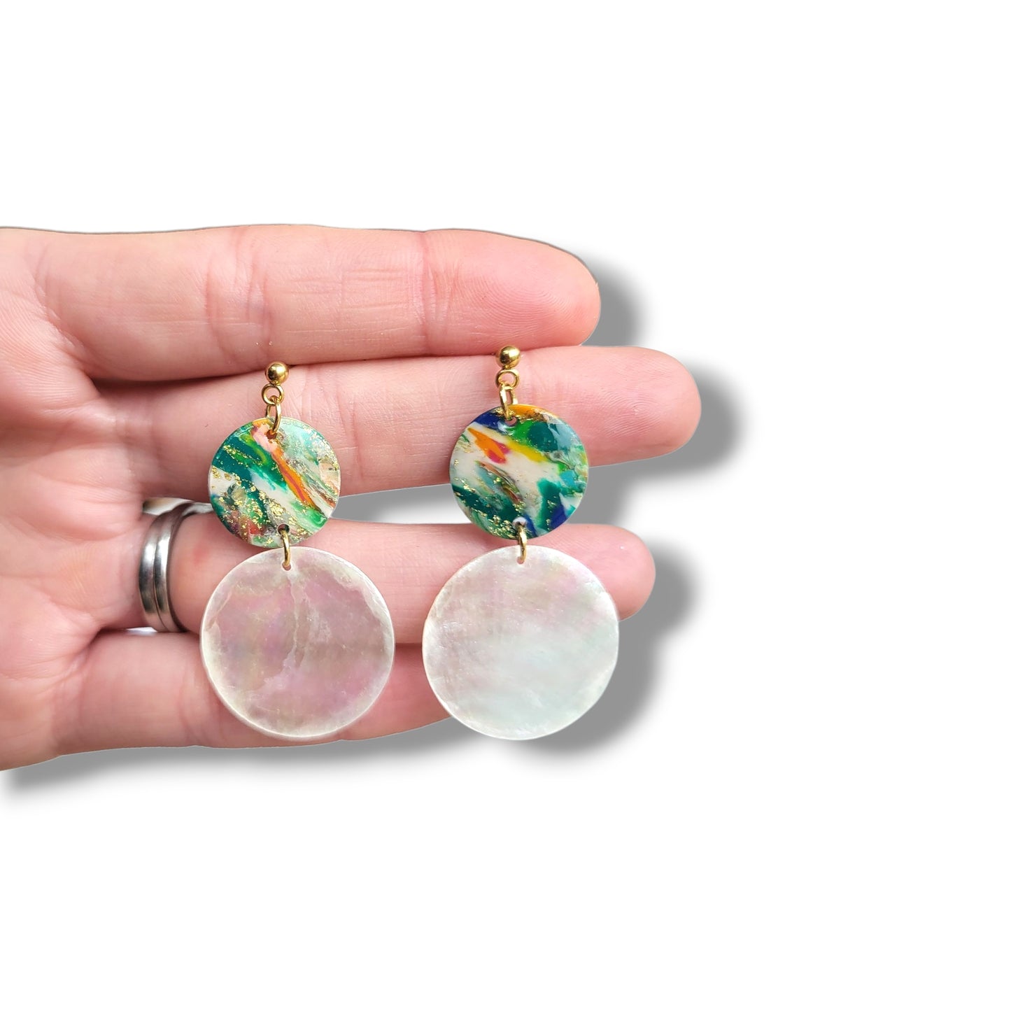 Dúil Ocean Shimmer Mother of Pearl Dangle Earrings
