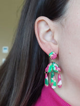 Load image into Gallery viewer, Dúil Pink &amp; Green chandelier dangles - Dúil
