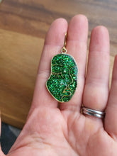 Load image into Gallery viewer, Green glitter face earrings - Dúil
