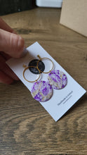 Load image into Gallery viewer, Nicole Purple Marble Dangle Earrings - Dúil
