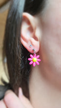 Load image into Gallery viewer, Neon Dainty Daisy Dangle Earrings - Dúil
