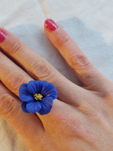 Load image into Gallery viewer, Dúil Cobalt Blue flower ring - Dúil
