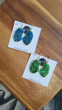 Load image into Gallery viewer, Green glitter face earrings - Dúil
