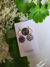 Load image into Gallery viewer, Nicole crackle gold on blue dangle earrings - Dúil
