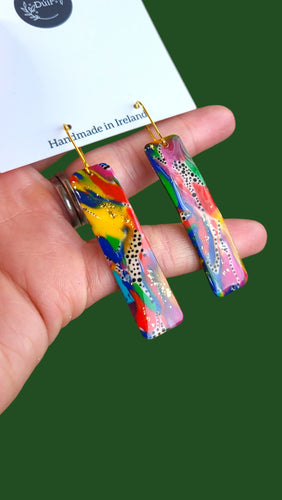 Colour POP Rectangle Dangle Earrings - Dúil