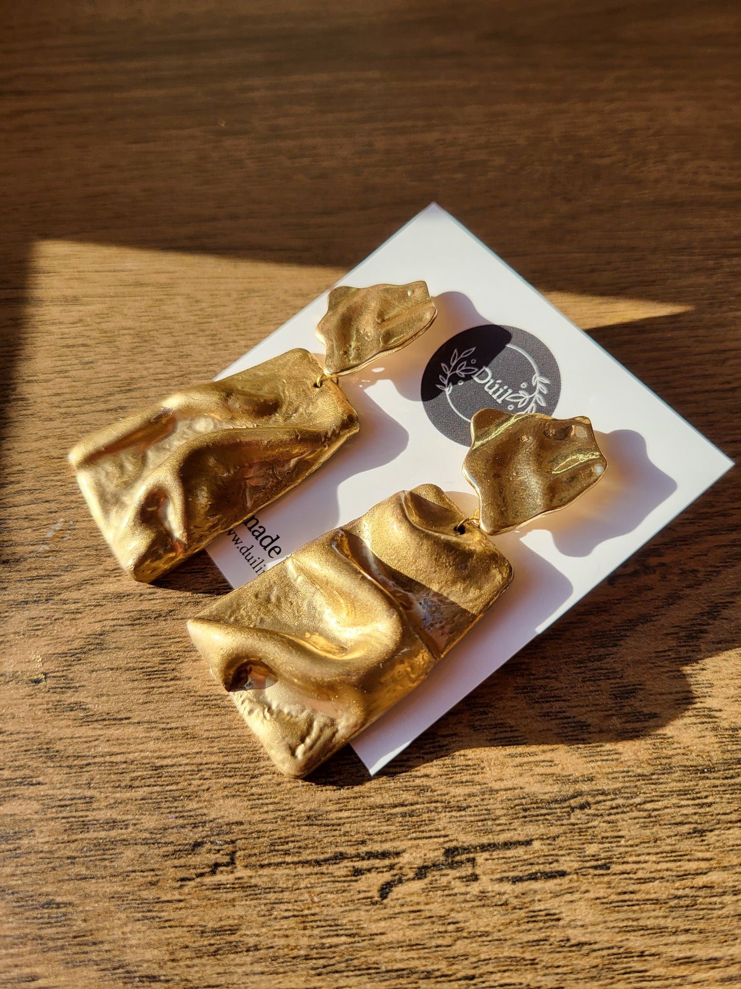 Draped Gold Statement Earrings