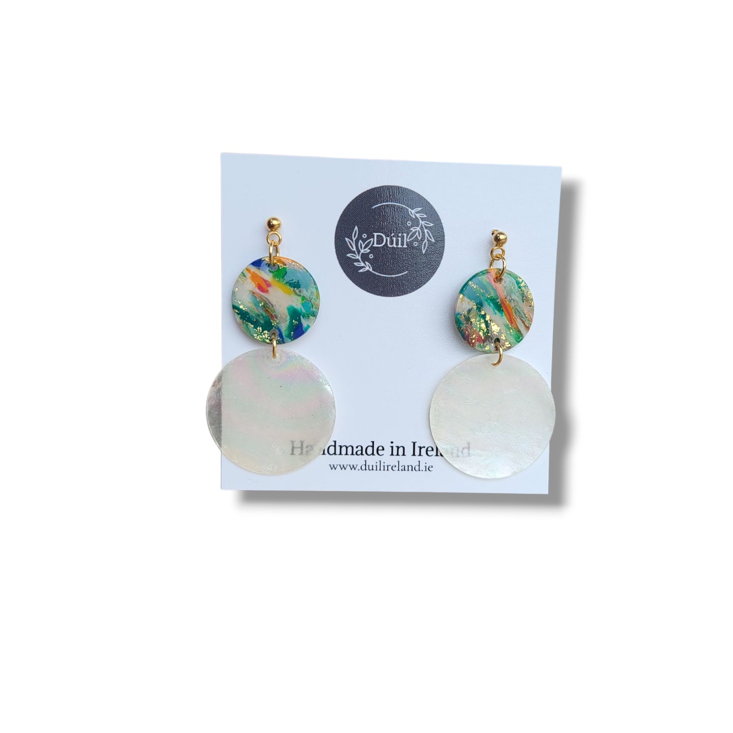 Dúil Ocean Shimmer Mother of Pearl Dangle Earrings