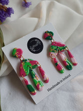 Load image into Gallery viewer, Dúil Pink &amp; Green chandelier dangles - Dúil

