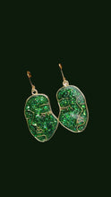 Load image into Gallery viewer, Green glitter face earrings - Dúil

