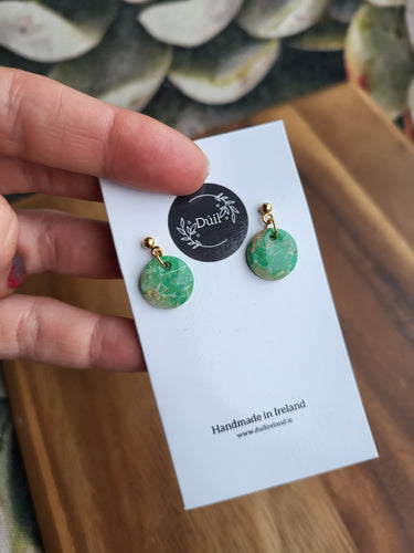 Dúil green Marble Dainty Dangle earrings - Dúil