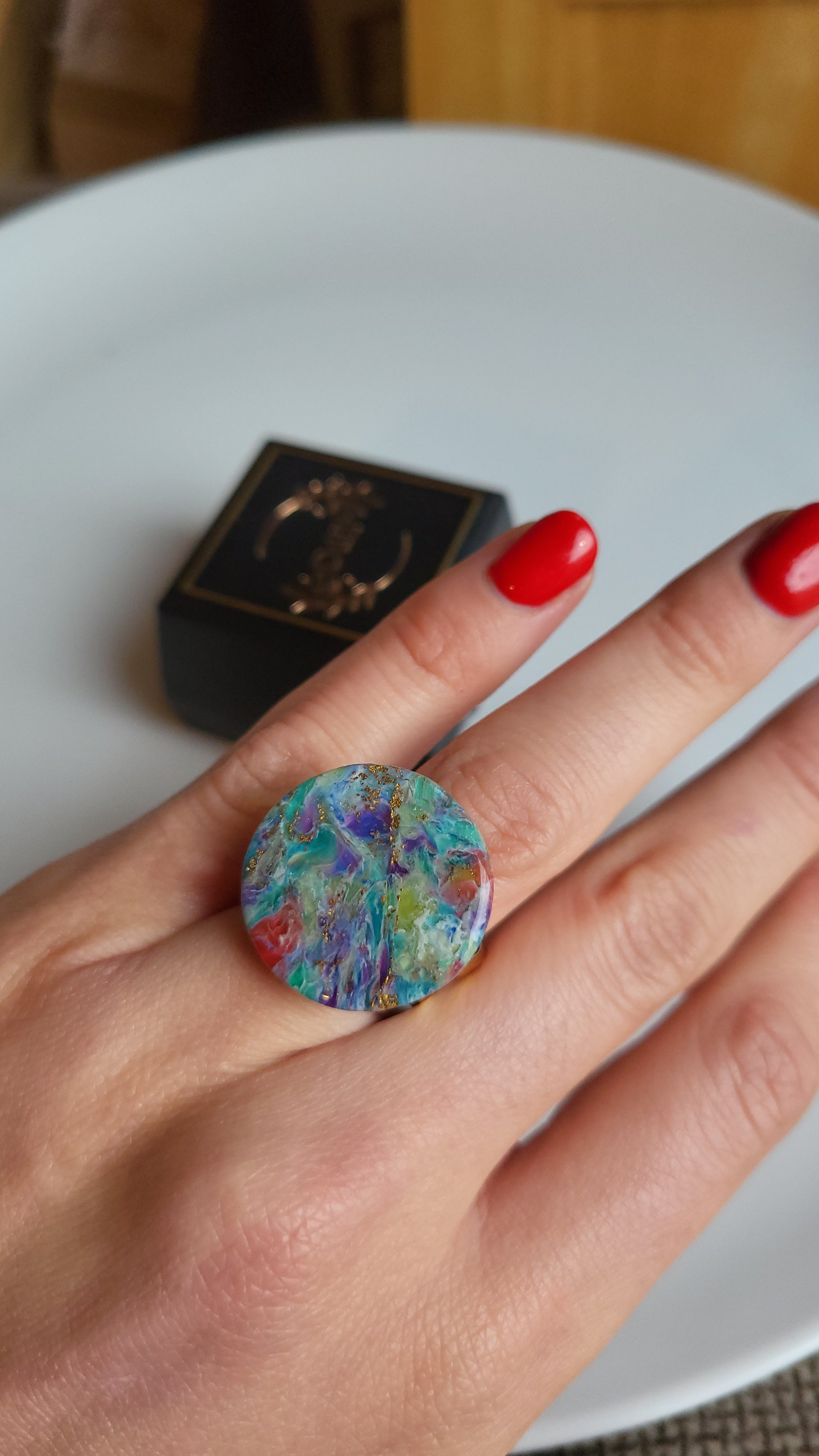 1 Colour burst adjustable statement ring | Dúil Jewellery - Dúil