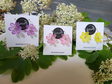 Load image into Gallery viewer, Purple frosted flower hook earrings - Dúil
