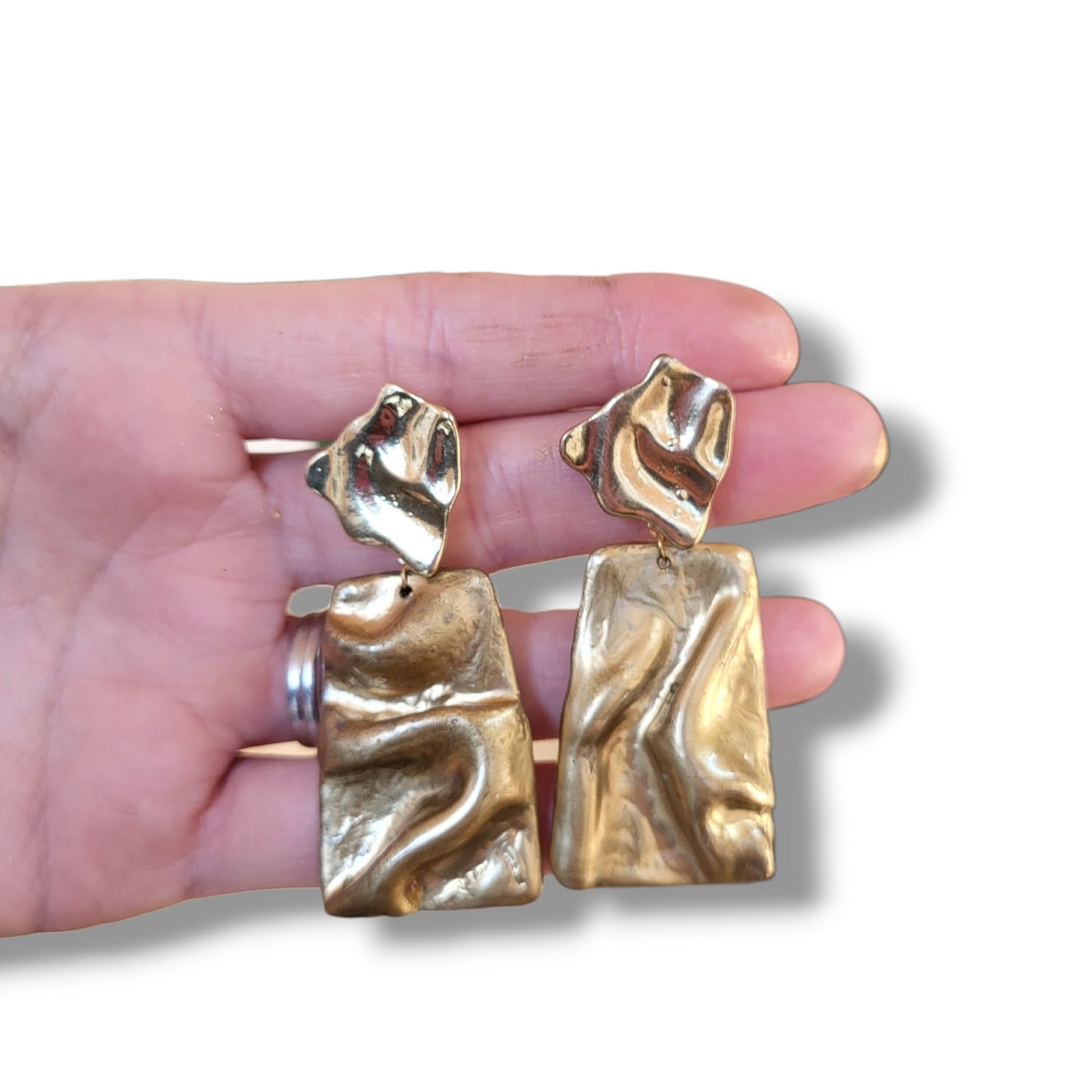 Draped Gold Statement Earrings