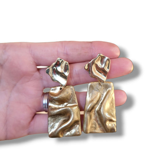 Draped Gold Statement Earrings