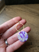 Load image into Gallery viewer, Nicole Purple Marble Dangle Earrings - Dúil
