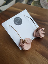 Load image into Gallery viewer, Dusty Pink petal dangle drop earrings - Dúil
