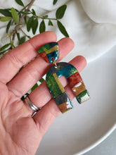 Load image into Gallery viewer, Dúil &quot;Building with Colour&quot; arch dangling earrings - Dúil
