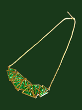 Load image into Gallery viewer, Green glitter statement necklace - Dúil
