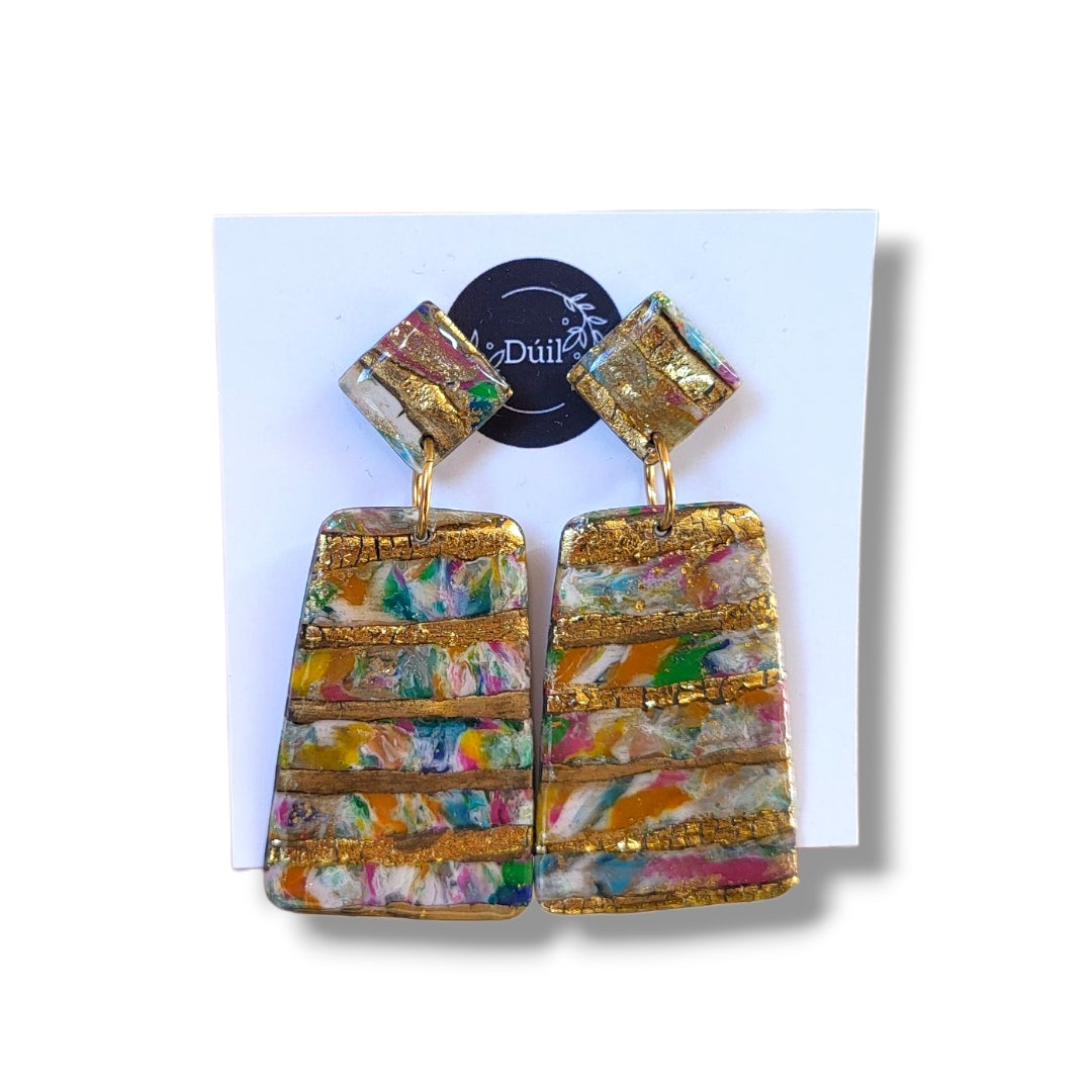 Vibrant Mosaic Statement Earrings