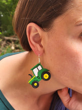 Load image into Gallery viewer, Green Tractor Earrings - Dúil
