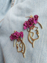 Load image into Gallery viewer, Dúil Danú Pink dangles |Irish made jewellery | Irish made earrings | Dúil | Face earrings | Goddess jewellery | Irish gifts - Dúil
