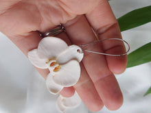 Load image into Gallery viewer, Large Orchid Dangles| polymer clay earrings | orchid earrings | Irish made earrings | Dúil | Irish jewellery | flower earrings - Dúil
