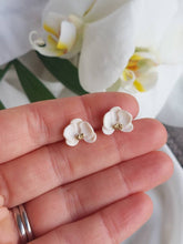 Load image into Gallery viewer, Mini orchid stud earrings | polymer clay earrings | orchid earrings | Irish made earrings | Dúil | Irish jewellery | flower earrings - Dúil
